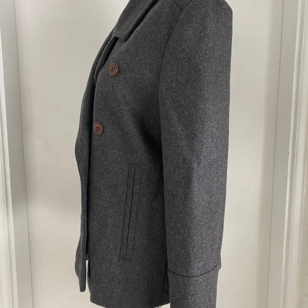 J. Crew Women's Charcoal Gray Wool Pea Coat - Picture 5 of 8